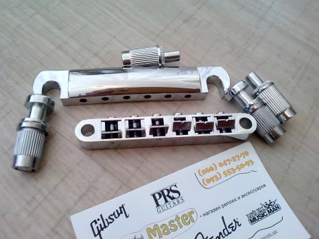 Струнодержатель-батонник Tune-o-matic для электрогитар Gibson SG Les Paul ES ХРОМ