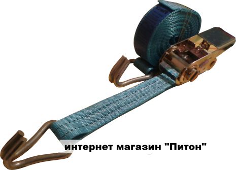 Ремінь стяжний, тріскачка, стрічка 8 мм, гак-гак 28 мм