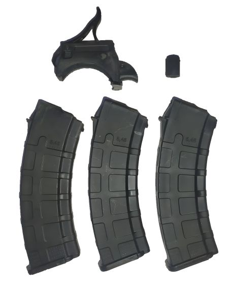 Комплект з трьох магазинів для АК74 (чорний) з троміксом і лоадером Комплект з трьох магазинів для АК74 (чорний) з троміксом і лоадером