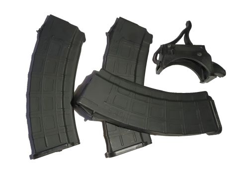 Набір з трьох магазинів для АК74 і лоадер для швидкої зарядки Набір з трьох магазинів для АК74 і лоадер для швидкої зарядки