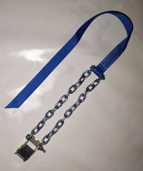 Посилені ланцюги браслети "Пітон" для підвищення прохідності автомобіля, замок-затискач синій, чорний