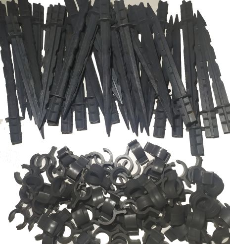 Комплект колышек 100шт и клипс 100шт для парников и мини теплиц