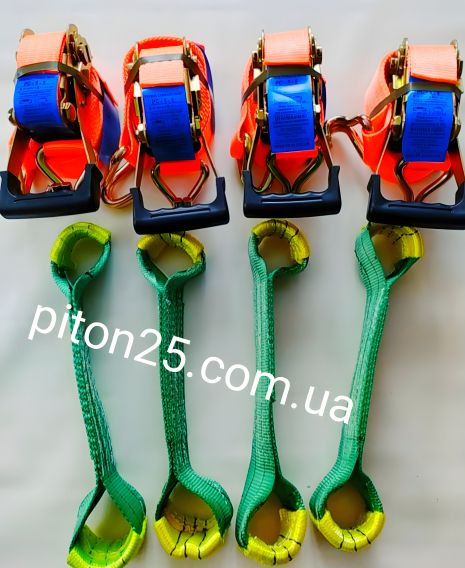 Набір ременів для фіксації ТС на автовозах Набір ременів для фіксації ТС на автовозах