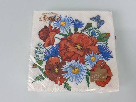 Дво -шлейка квіткова серветка (Zzhzz, 16pcs) La Fleur Field Joy (022) (1 упаковка)