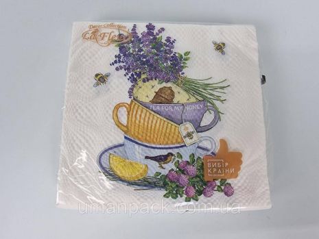 Двоє -шлеєва квіткова серветка (Zzhzz, 16pcs) La Fleur Lavender Задоволення (1300) (1 упаковка)