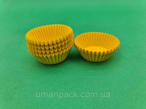 Тартолетка для кексов А5 "Круглая желтая"D40 H21 (100шт) (1 уп.)