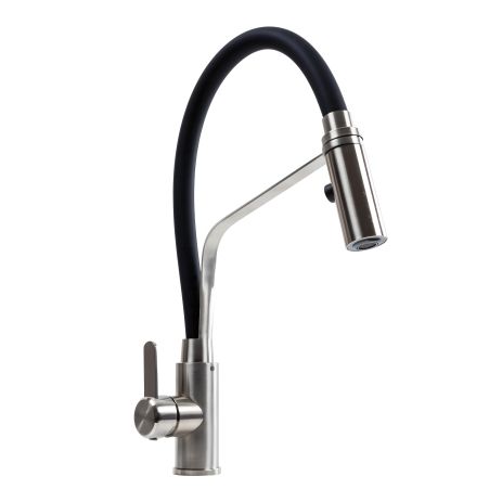 Кухонный смеситель гибкий с держателем VALESO KN36 черный