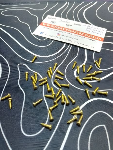 Золотистые саморезы и крепеж для колков и механики гитары, подходящие для электрогитары, длина 9 мм Золотистые саморезы и крепеж для колков и механики гитары, подходящие для электрогитары, длина 9 мм