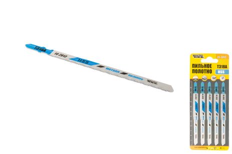 Лобзиковое полотно T318A 5 шт металл, чистый прямой рез 21 TPI/132 мм MASTERTOOL 14-2813