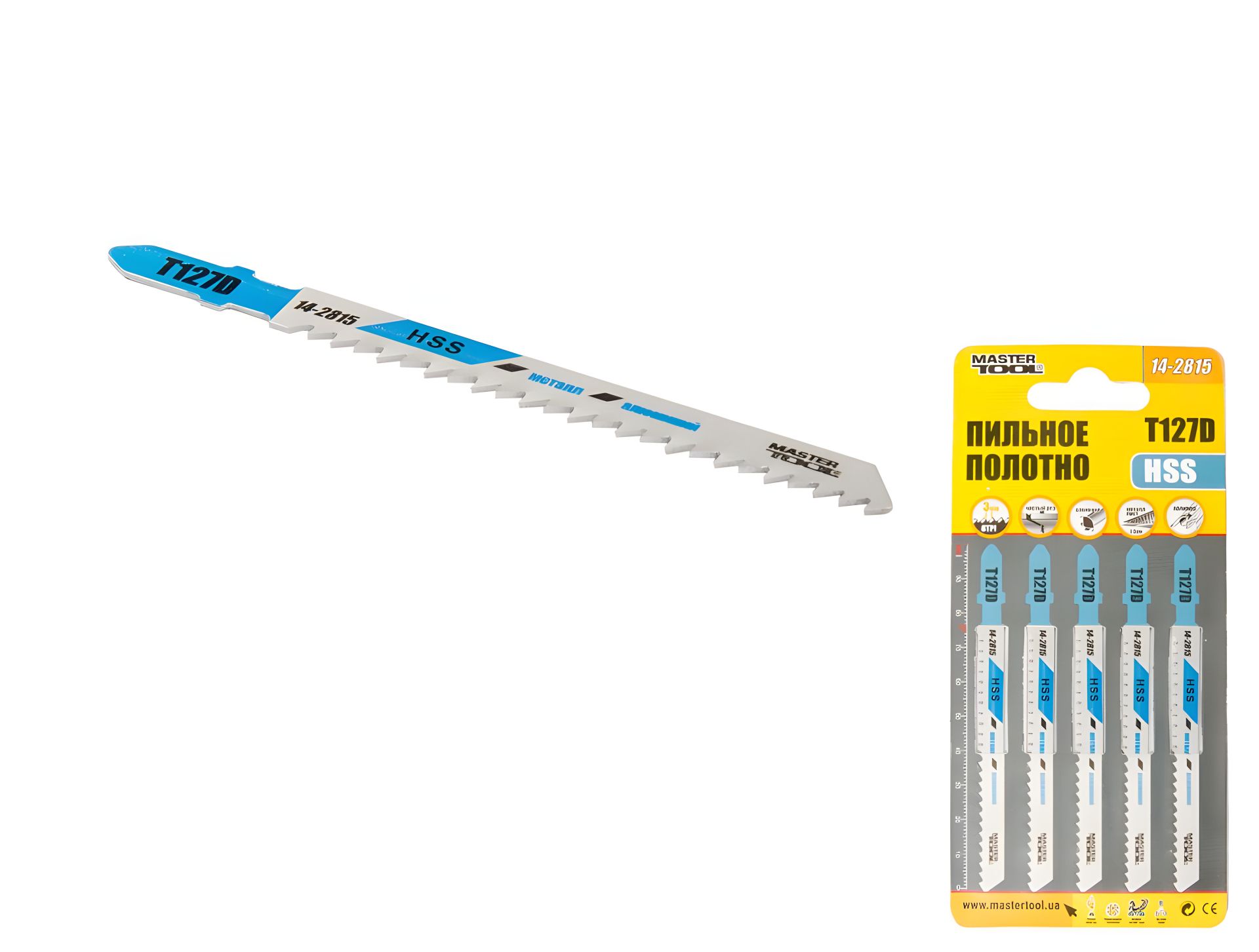 Пиляльне полотно для лобзика MASTERTOOL T127D 5 шт різ кольорового металу 8TPI/100 мм (14-2815) Пиляльне полотно для лобзика MASTERTOOL T127D 5 шт різ кольорового металу 8TPI/100 мм (14-2815)