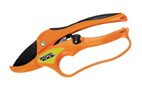 Садовий секатор з ковадлом храповий 200 мм з TPR покриттям, лезо з тефлону Mn65 MASTERTOOL 14-6112 Садовий секатор з ковадлом храповий 200 мм з TPR покриттям, лезо з тефлону Mn65 MASTERTOOL 14-6112
