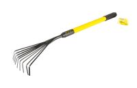 Граблі садові віялові 9 зубів із телескопічною металевою ручкою 750-1040 мм MASTERTOOL 14-6179, серія GardenerPro