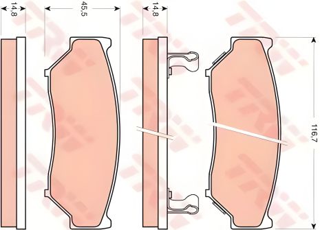 Гальмівних колодок комплект SUZUKI GRAND VITARA, TRW (GDB3436)