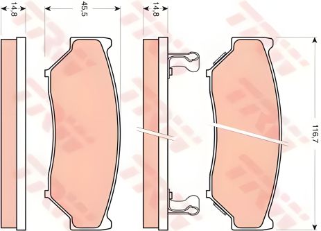 Тормозные колодки для SUZUKI GRAND VITARA, TRW (GDB3436) Тормозные колодки для SUZUKI GRAND VITARA, TRW (GDB3436)