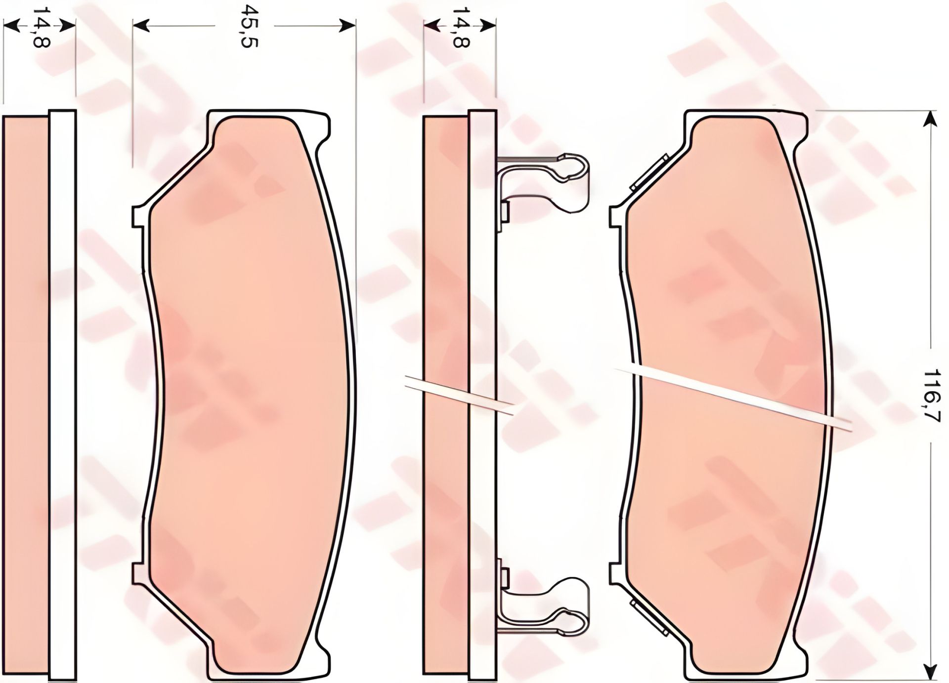 Гальмівних колодок комплект SUZUKI GRAND VITARA, TRW (GDB3436) Гальмівних колодок комплект SUZUKI GRAND VITARA, TRW (GDB3436)