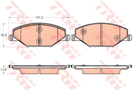 Комплект тормозных колодок для VW VENTO, SKODA RAPID и SKODA FABIA, TRW (GDB2027) Комплект тормозных колодок для VW VENTO, SKODA RAPID и SKODA FABIA, TRW (GDB2027)