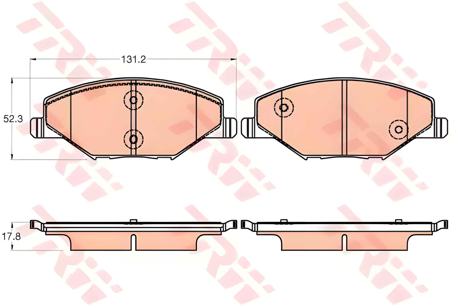 Комплект гальмівних колодок для VW VENTO, SKODA RAPID, SKODA FABIA, TRW (GDB2027) Комплект гальмівних колодок для VW VENTO, SKODA RAPID, SKODA FABIA, TRW (GDB2027)