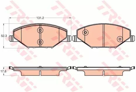 Комплект тормозных колодок VW VENTO, SKODA RAPID, SKODA FABIA, TRW (GDB2027)