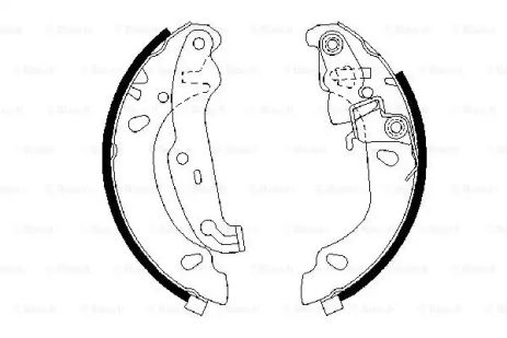 Комплект гальмівних колодок FORD FIESTA, FORD KA, BOSCH (0986487624)