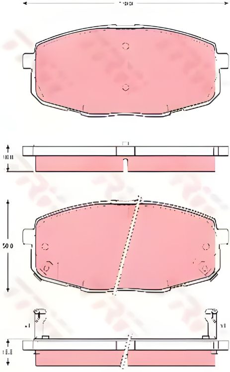 Гальмівних колодок комплект KIA CERATO, KIA SHUMA, KIA PRIDE, TRW (GDB3342)