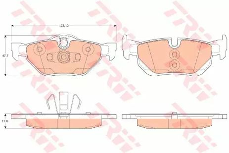 Комплект гальмівних колодок BMW 1, BMW 3, TRW (GDB2050)