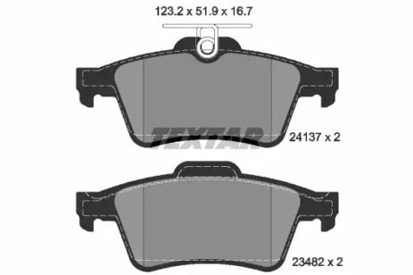 Комплект тормозных колодок NISSAN LAFESTA, FORD ASIA, VOLVO (CHANGAN), TEXTAR (2413701)