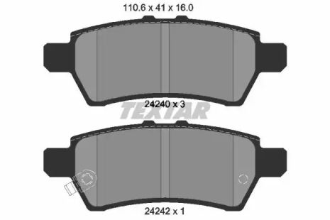 Комплект тормозных колодок NISSAN PATHFINDER, NISSAN NP300, NISSAN XTERRA, TEXTAR (2424001)