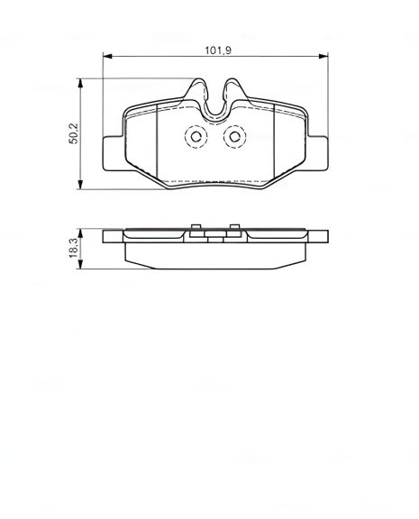 Комплект гальмівних колодок для MB VITO та MB VIANO, BOSCH (0986495088)