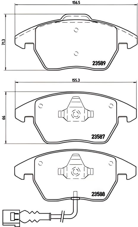 Комплект тормозных колодок для SPYKER C8, SKODA FABIA, SEAT TOLEDO, BREMBO (P85075)