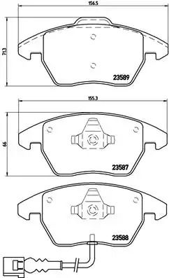 Комплект гальмівних колодок SPYKER C8, SKODA FABIA, SEAT TOLEDO, BREMBO (P85075)