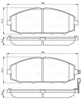 Комплект гальмівних колодок NISSAN PATROL, BOSCH (0986494560)