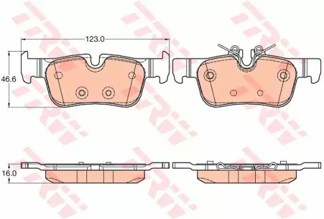 Комплект тормозных колодок BMW 1, BMW 2, TRW (GDB2063)