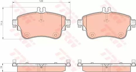 Комплект тормозных колодок MB CLA, MB A-CLASS, MB B-CLASS, TRW (GDB1933)