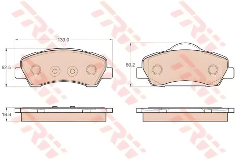 Гальмівних колодок комплект PEUGEOT 308, CITROËN C4, CITROËN C-ELYSEE, TRW (GDB1992)
