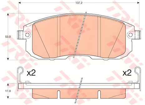 Гальмівних колодок комплект NISSAN JUKE, NISSAN PULSAR, NISSAN VERSA, TRW (GDB3616) Гальмівних колодок комплект NISSAN JUKE, NISSAN PULSAR, NISSAN VERSA, TRW (GDB3616)