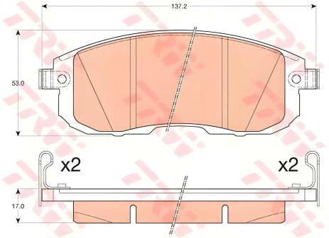 Гальмівних колодок комплект NISSAN JUKE, NISSAN PULSAR, NISSAN VERSA, TRW (GDB3616) Гальмівних колодок комплект NISSAN JUKE, NISSAN PULSAR, NISSAN VERSA, TRW (GDB3616)