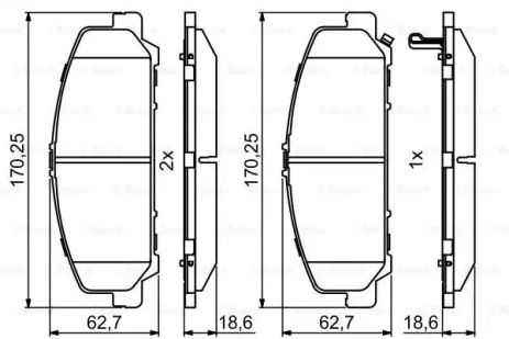 Комплект тормозных колодок INFINITI QX80, NISSAN ARMADA, NISSAN TITAN, BOSCH (0986495375)