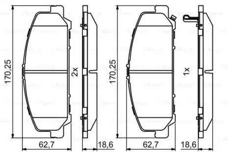 Комплект гальмівних колодок INFINITI QX80, NISSAN ARMADA, NISSAN TITAN, BOSCH (0986495375)