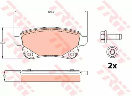 Комплект гальмівних колодок RENAULT GRAND SCÉNIC, RENAULT SCÉNIC, TRW (GDB2082)