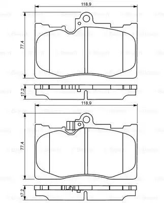 Комплект гальмівних колодок LEXUS GS, LEXUS RC, LEXUS IS, BOSCH (0986494252)