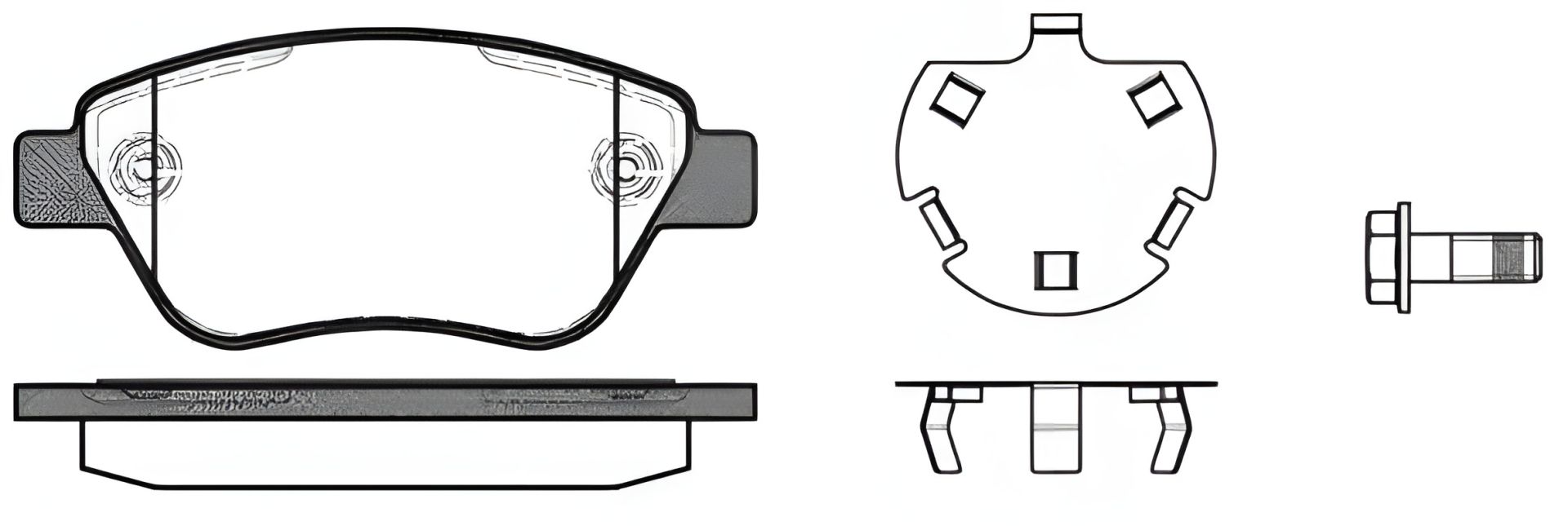 Комплект гальмівних колодок OPEL CORSA, FIAT PANDA, FIAT DOBLO, WOKING (P958330) Комплект гальмівних колодок OPEL CORSA, FIAT PANDA, FIAT DOBLO, WOKING (P958330)