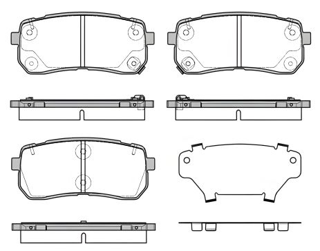 Комплект гальмівних колодок KIA SORENTO, REMSA (128812) Комплект гальмівних колодок KIA SORENTO, REMSA (128812)