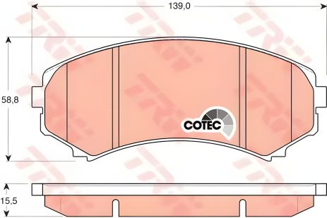 Тормозные колодки комплект MITSUBISHI (GAC), MAZDA MPV, MITSUBISHI PAJERO, TRW (GDB3246)