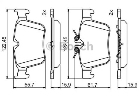 Комплект гальмівних колодок MB C-CLASS, BOSCH (0986495394)