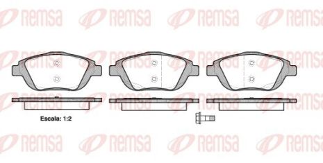 Opel Crossland, Citroën DS3, Citroën C3, REMSA (139200) гальмівні колодки.