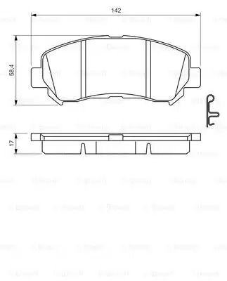 Комплект гальмівних колодок SUZUKI KIZASHI, NISSAN QASHQAI, NISSAN X-TRAIL, BOSCH (0986494501)