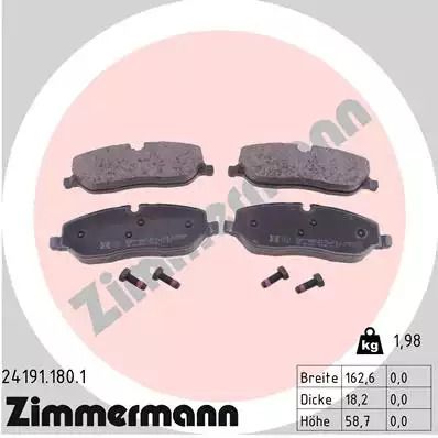 Комплект тормозных колодок LAND ROVER, ZIMMERMANN (241911801)