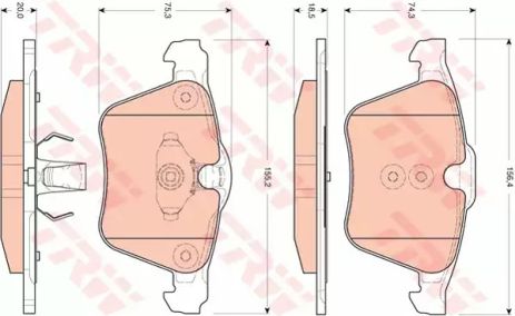 Комплект гальмівних колодок VOLVO (CHANGAN), FORD S-MAX, MB VITO, TRW (GDB1684)