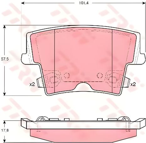 Комплект гальмівних колодок TRW GDB4135 для CHRYSLER (BBDC), LANCIA THEMA, DODGE CHARGER
