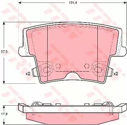 Комплект тормозных колодок CHRYSLER (BBDC), LANCIA THEMA, DODGE CHARGER, TRW (GDB4135)